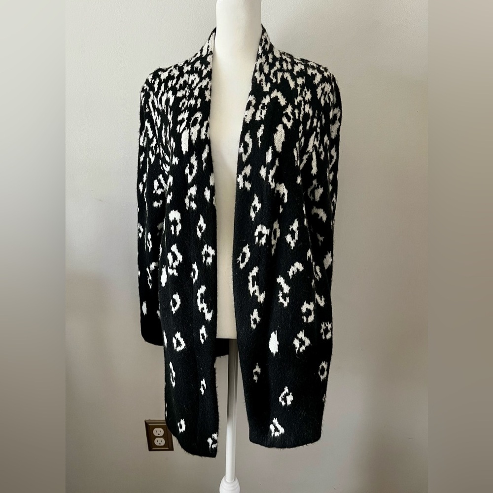 Talbots Long Animal Print Cardigan